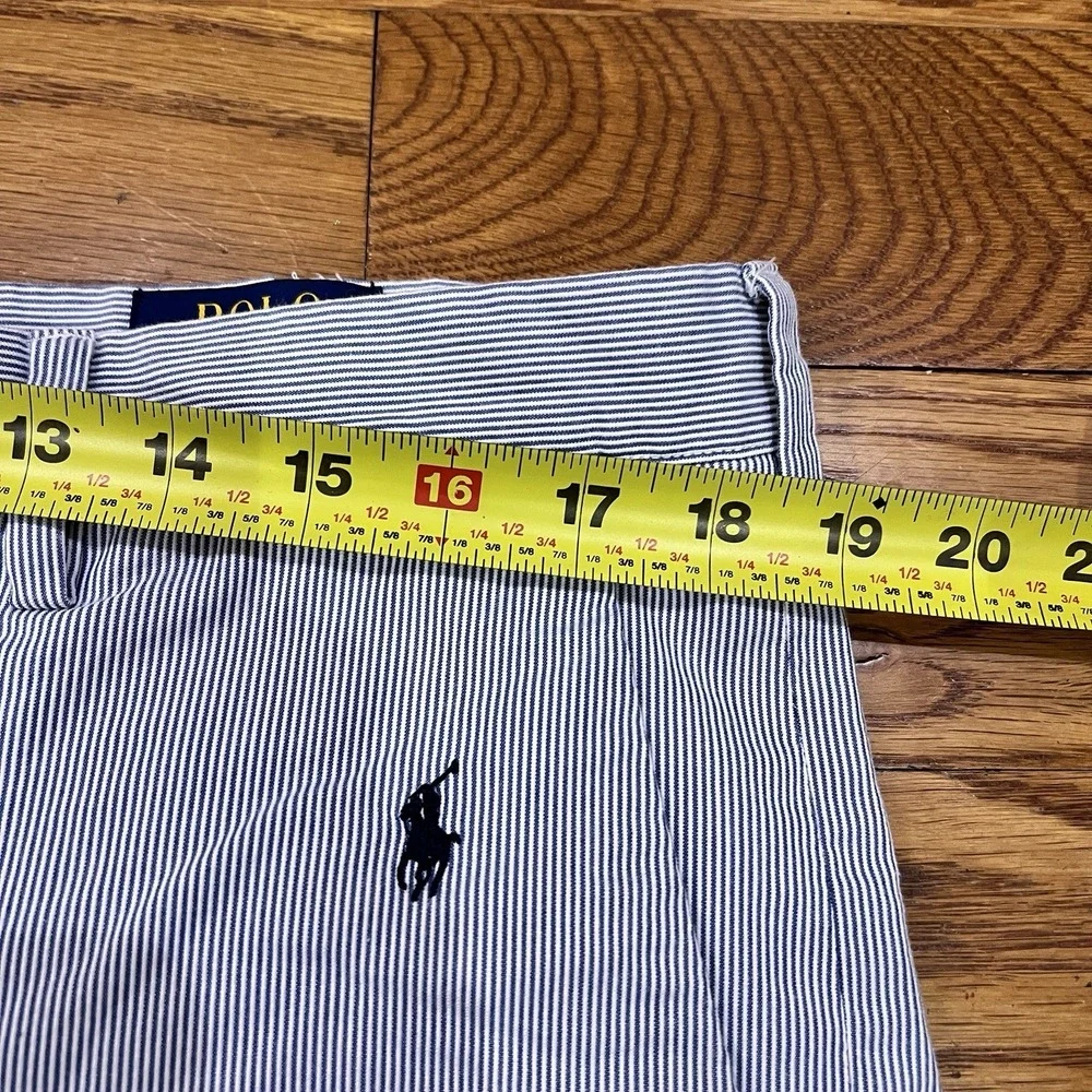 Polo Ralph Lauren Shorts Mens 38x8 Classic Fit Seersucker Pony‎ Logo Nautical
